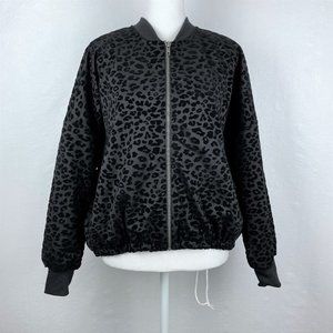 Jack by BB Dakota Wild Side Oversized Leopard Print Bomber Jacket Sz XS